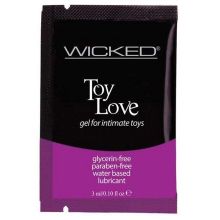 Лубрикант на водной основе для использования с игрушками WICKED Toy Love - 3 мл.