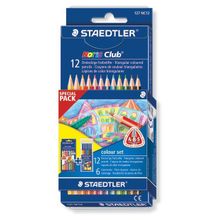 Набор Staedtler: Карандаши цветные NorisClub трехгранные 12 цветов + фломастеры NC 326WP6 бесплатно