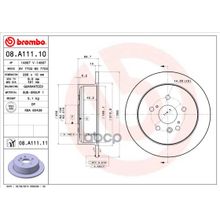 Диск Тормозной Uv Coated | Зад | Lexus Rx (_u3_) 350 Awd (Gsu35_) 02.2006 - 12.2008 <=> Lexus Rx (_u3_) 330 Awd (Mcu38) 04.2003 - 12.2008 Brembo арт. 08A11111