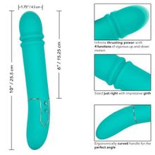 California Exotic Novelties Бирюзовый гладкий вибратор Shameless Flirt - 25,5 см. (бирюзовый)