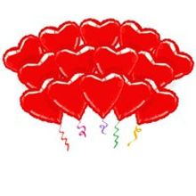 Облако из 25 фольгированных шаров Сердца ОВ1204-0085