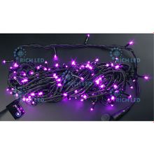 Rich LED 20 м, цвет: розовый.  Черный провод.