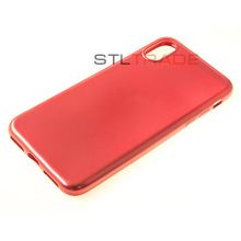 Силиконовый чехол TPU Case Металлик для iPhone X красный
