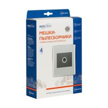EUN-01 4 Универсальные мешки-пылесборники Euroclean для пылесоса, фланец 100х130, диаметр отверстия 40 мм, 4 шт