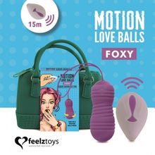 Фиолетовые вагинальные шарики с вращением бусин Remote Controlled Motion Love Balls Foxy (фиолетовый)