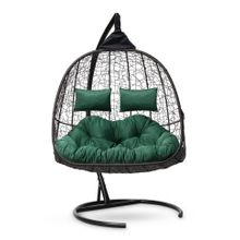 Кресло кокон подвесное SEVILLA TWIN коричневое + каркас