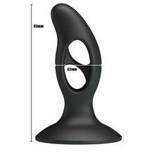  Чёрный массажёр простаты Silicone Butt Plug - 9,3 см.