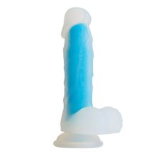 So divine Голубой фаллоимитатор-реалистик So Divine Blue Mamba Dildo - 19 см. (голубой)