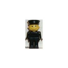 Lego Basic FAB13B Human, Black Legs, Black Hat (Мужчина в Черной Фуражке) 1986