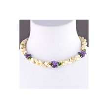 Бусики-Колечки Бусы Перламутр, аметист "Вивиана" арт.П2272