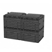 Компостер садовый 600л Piteco с крышкой K1130 чёрный (из 2-х мест)