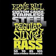 P02842 Stainless Steel Regular Slinky Комплект струн для бас-гитары, 50-105, сталь, Ernie Ball