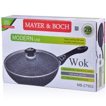 27953 Сковорода-ВОК 28см мрам крош АП с кр MB (х8)