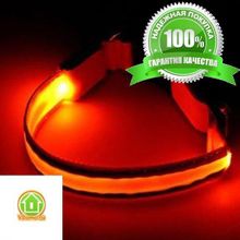 Светящийся ошейник со светоотражателем - 38-40 см, белый