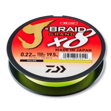 Леска плетеная Daiwa J-Braid Grand X8 135м 0,22мм (19,5кг) желтая