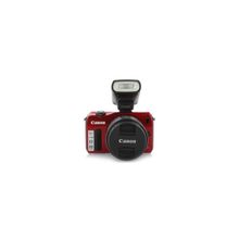 Canon EOS M Kit EF-M 18-55 IS STM + Speedlite 90EX Red