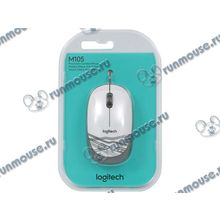 Оптическая мышь Logitech "M105" 910-002944, 2кн.+скр., бело-черный, с рисунком (USB) (ret) [138869]
