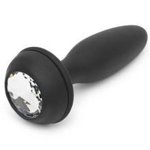 Черная анальная вибропробка Rechargeable Vibrating Bunny Tail Butt Plug Medium - 12 см. (226664)