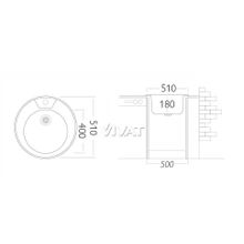 Мойка врезная круглая 510 мм