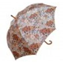 Зонт женский ручка-дерево, в тон купола зонта, дизайн "осенний букет"