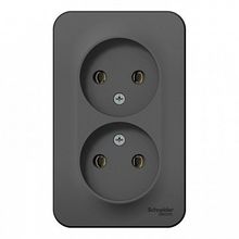Розетка двухместная BLANCA, открытый монтаж, антрацит |  код. BLNRA000206 |  Schneider Electric