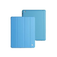 Кожаный чехол JisonCase Leather Case Premium Blue (Голубой цвет) для iPad 2 iPad 3 iPad 4