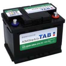 Аккумулятор автомобильный TAB AGM 6СТ-60 обр. (Start-Stop) 242x175x190