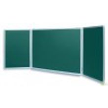 Доска магнитная меловая школьная зеленая трехсекционная 75х200 см. 3-х элементная