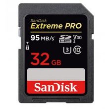 Карта памяти Sandisk Extreme Pro SDHC 32 Gb 95MB s  Cl 10 UHS-I U3 (SDSDXXG-032G-GN4IN)