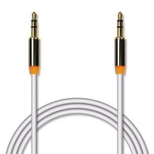 Кабель аудио 3.5 stereo plug -> 3.5 stereo plug, 1.5 м, белый, метал. разъём, позол., Jet.A JA-AC01