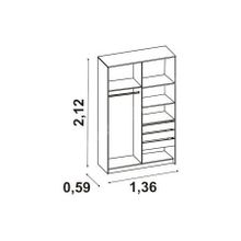Диал Шкаф-купе арт. 011 1,36 м Вариант 1