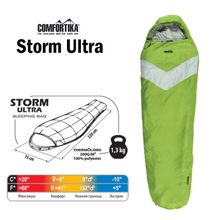 Спальник Comfortika Storm Ultra L 220x75x45 см с подголовником +5C -15C