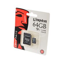 Карта памяти KINGSTON microSD 64GB High-Capacity (Class 10) UHS-I с адаптером BL1