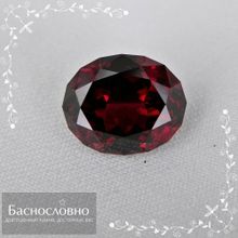 Сертифицированный насыщенно-красный гранат альмандин из Мозамбика огранки Баснословно овал 11,64x9,45мм 5,73 карат