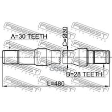 Полуось Kia Sorento (Bl) 2006-2009 30*480*28 Мм Febest арт. 2212SOR