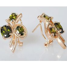 Серьги с перидотом "Бант"