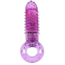 Фиолетовое эрекционное кольцо с вибрацией и пальчиком OYEAH PURPLE Фиолетовый