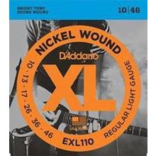 EXL110 XL NICKEL WOUND Струны для электрогитары Regular Light 10-46 D`Addario