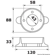 Osculati Leg collar Ø 88 mm, 43.750.01