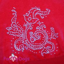 Красный костюм для собак ForMyDogs из велюра 162SS-2015 R