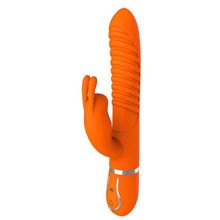 Dream Toys Оранжевый вибратор MIDNIGHT MAGIC со стимулятором клитора - 22 см. (оранжевый)