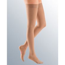 Компрессионные чулки Mediven Plus женские, с закрытым носком, 2 класс IV шир. бедро, 72-83, силиконовая, бежевый