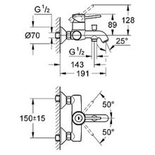 Смеситель Grohe BauClassic 32865000 для ванны с душем