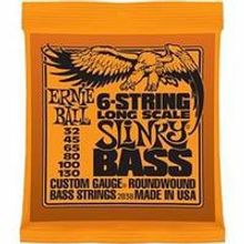 P02838 Slinky Bass Комплект струн для 6-струнной бас-гитары, 32-130, никель, LongScale, Ernie Ball