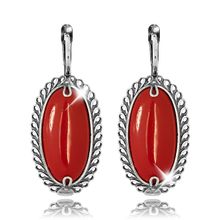 Серьги с кораллом (посеребрение), Magia di Natura (арт. 56482-9529)