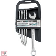 Stels Набор ключей комбинированных, 8-17 мм, 6 шт, CrV, матовый хром Stels