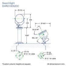 DHR Фара-искатель DHR 210DS DC 210DS220 230 В 1000 Вт 352000 кд дальность до 593 м стандартная комплектация