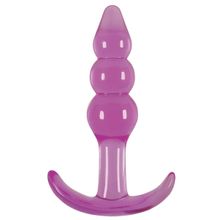 Фиолетовая анальная пробка Jelly Rancher T-Plug Ripple Purple - 10,9 см. Фиолетовый