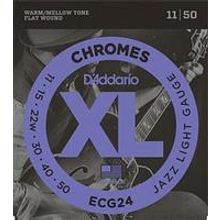 ECG24 Chromes Flat Wound Комплект струн для электрогитары, Jazz Light, 11-50, DAddario