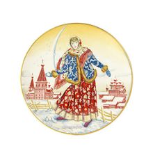Тарелка декоративная форма "Эллипс", рисунок "Девушка со снежком", Императорский фарфоровый завод